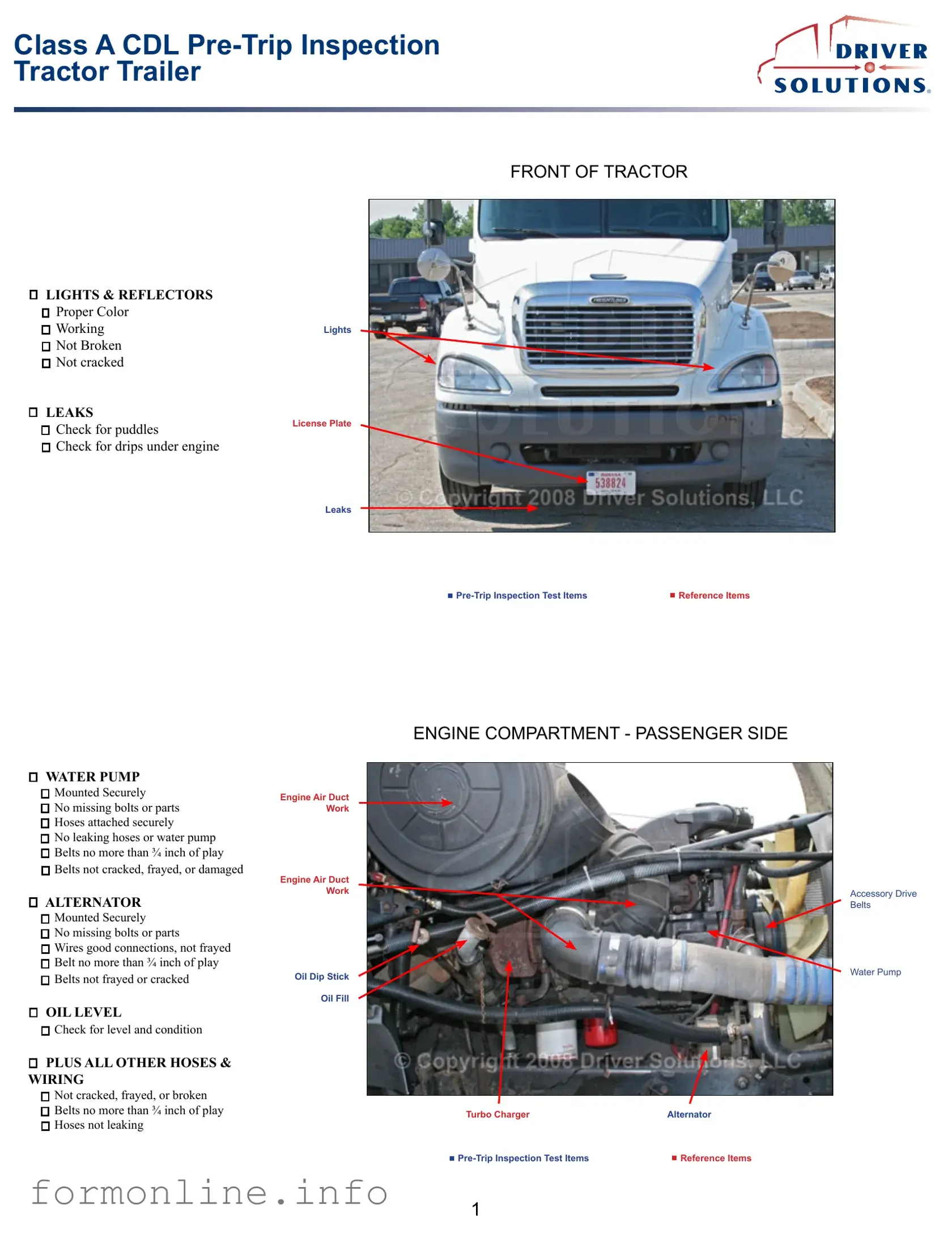 Fill Out a Valid Pre Trip Inspection Checklist Form