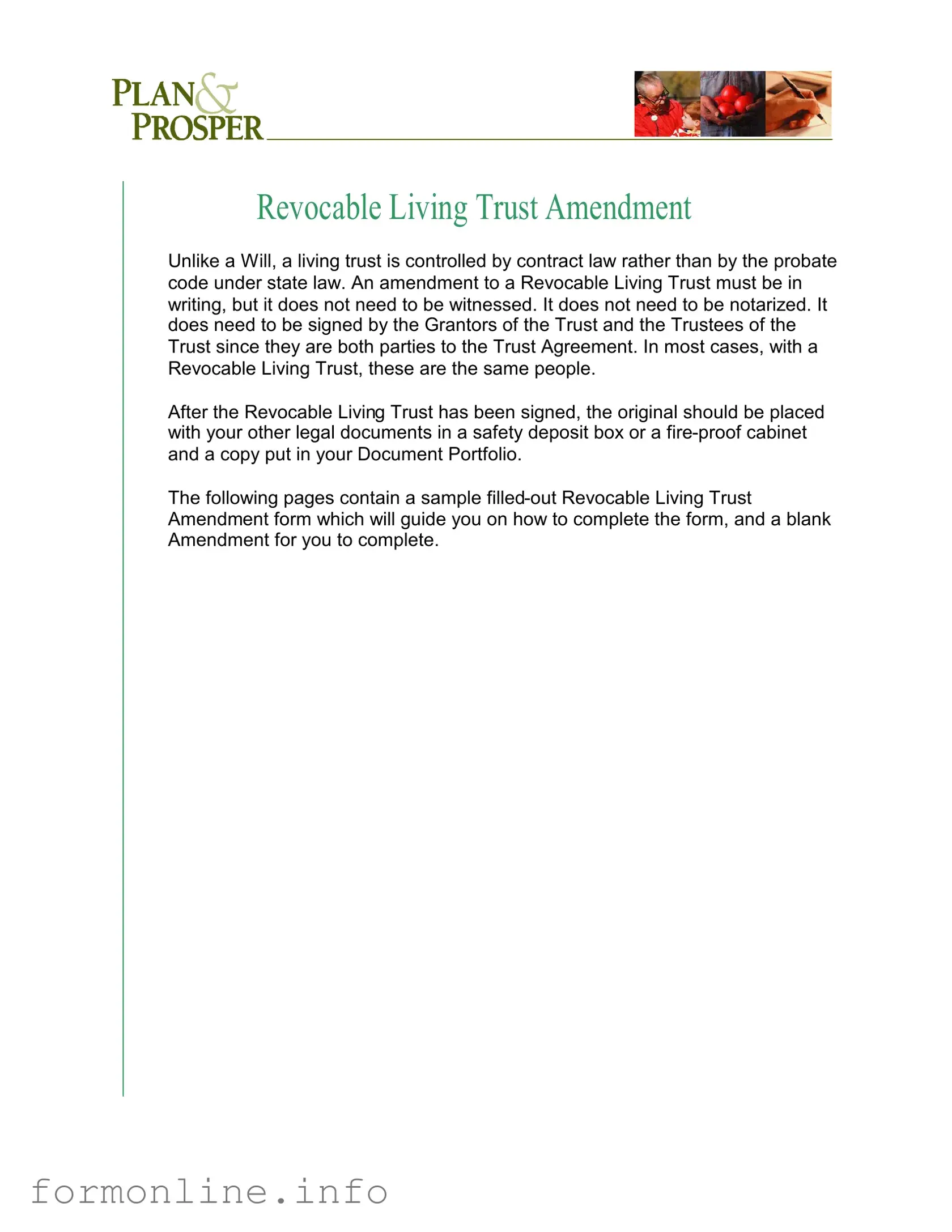 Fill Out a Valid Trust Amendment Form