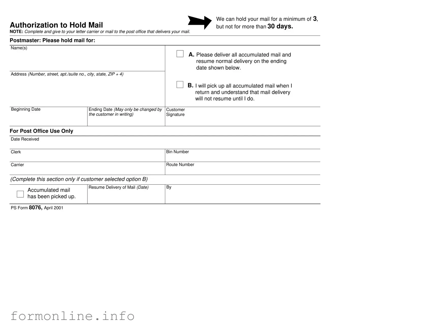 Fill Out a Valid Usps Hold Mail Request Form