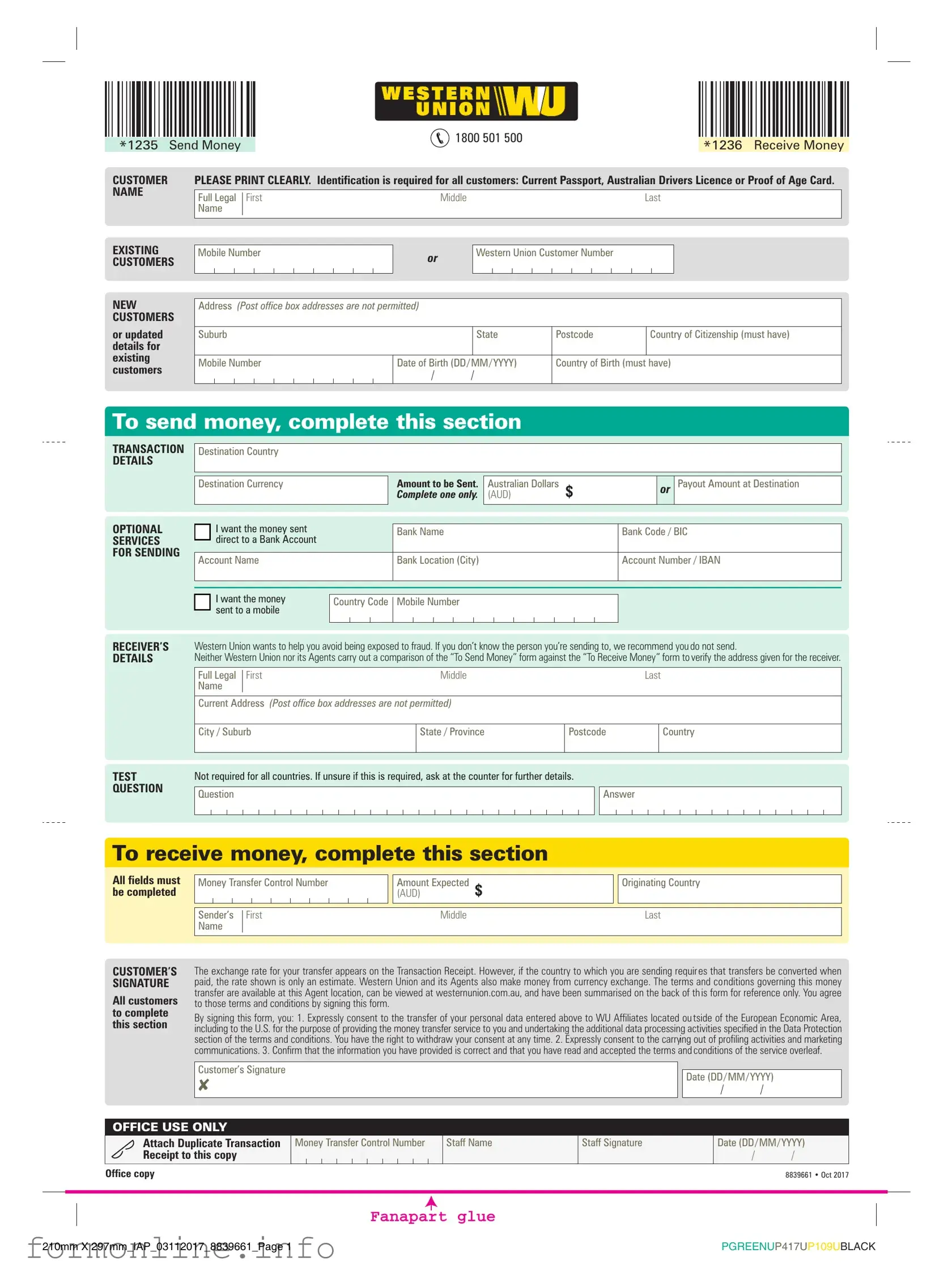 Fill Out a Valid Western Union Form