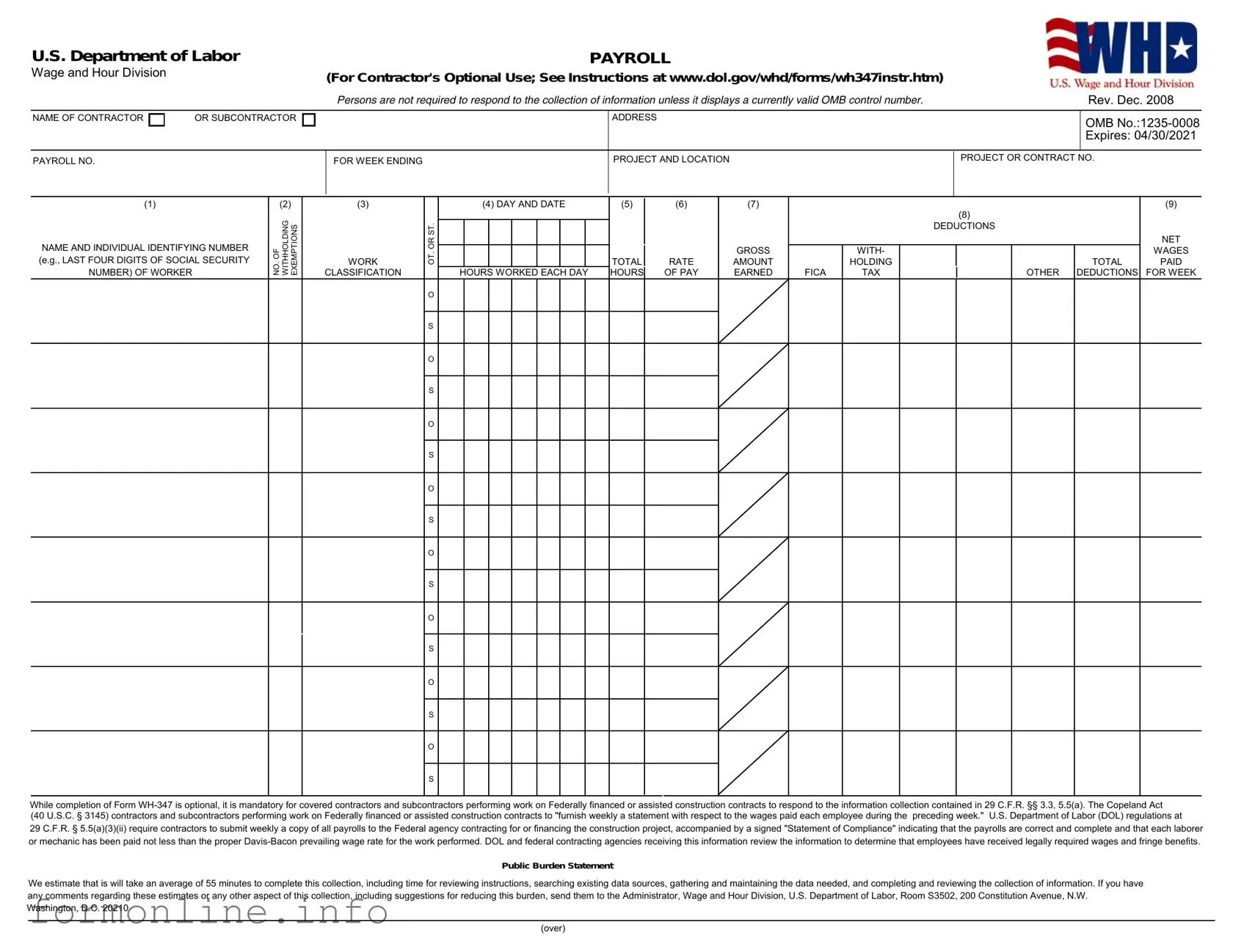 Fill Out a Valid U.S. DoL Form