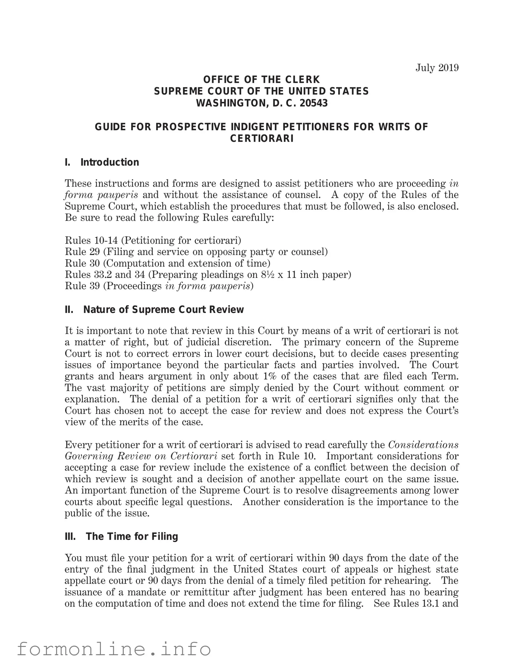 Fill Out a Valid Writ Of Certiorari Form